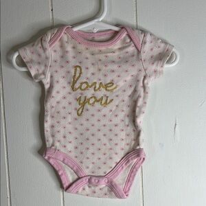 Pink and Gold Polka Dot Baby Onesie